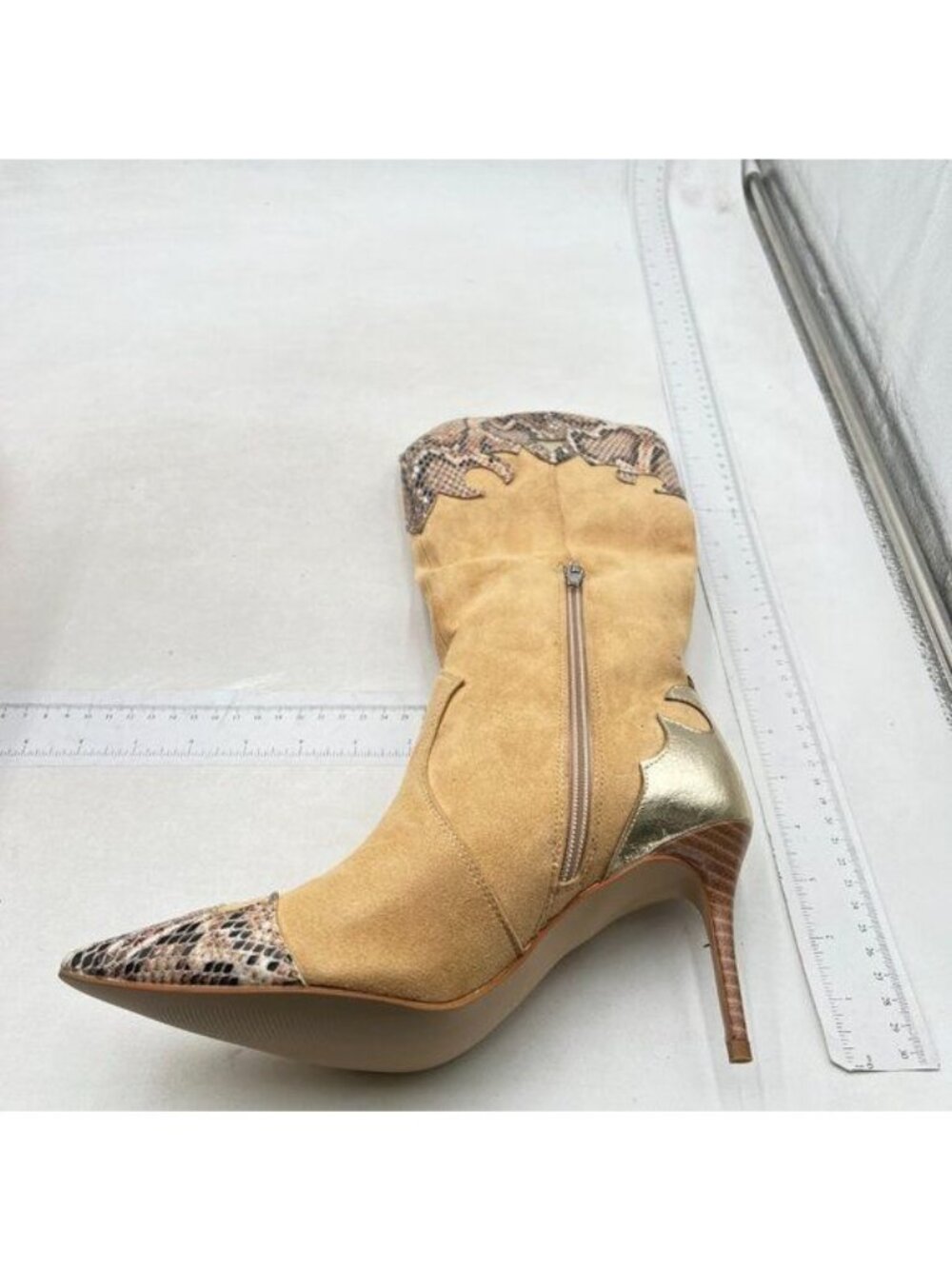 Knee High Boots Women Pointed Toe Tall Boots Stiletto High Heel Long Boots Nude